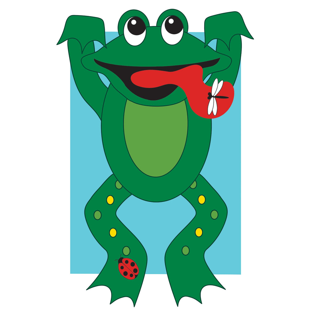 Deluxe 3D Frog Applique Garden Flag