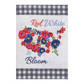 Red, White, Bloom, Garden Burlap Flag