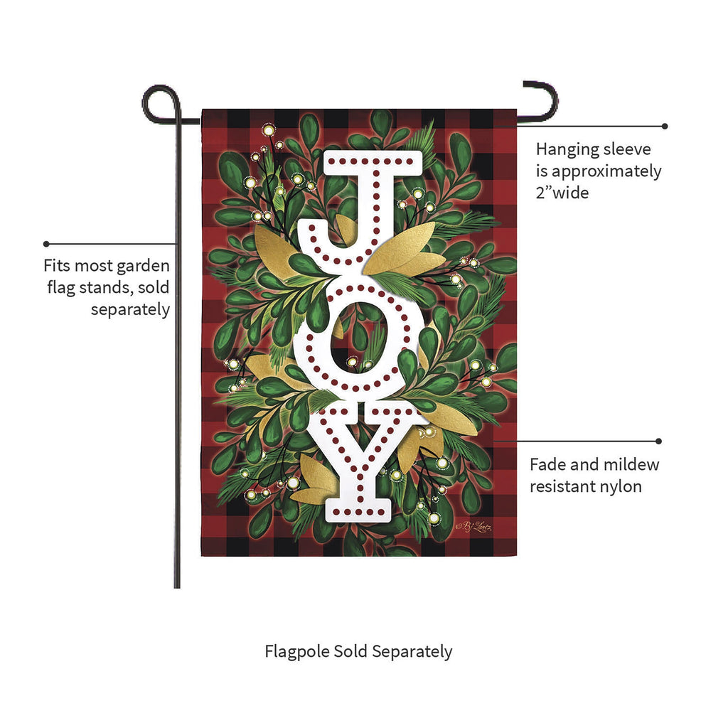 Holiday Joy Burlap Garden Flag