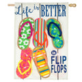 Life Is Better In Flip Flops Suede House Flag