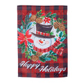 Happy Christmas Snowman Suede House Flag