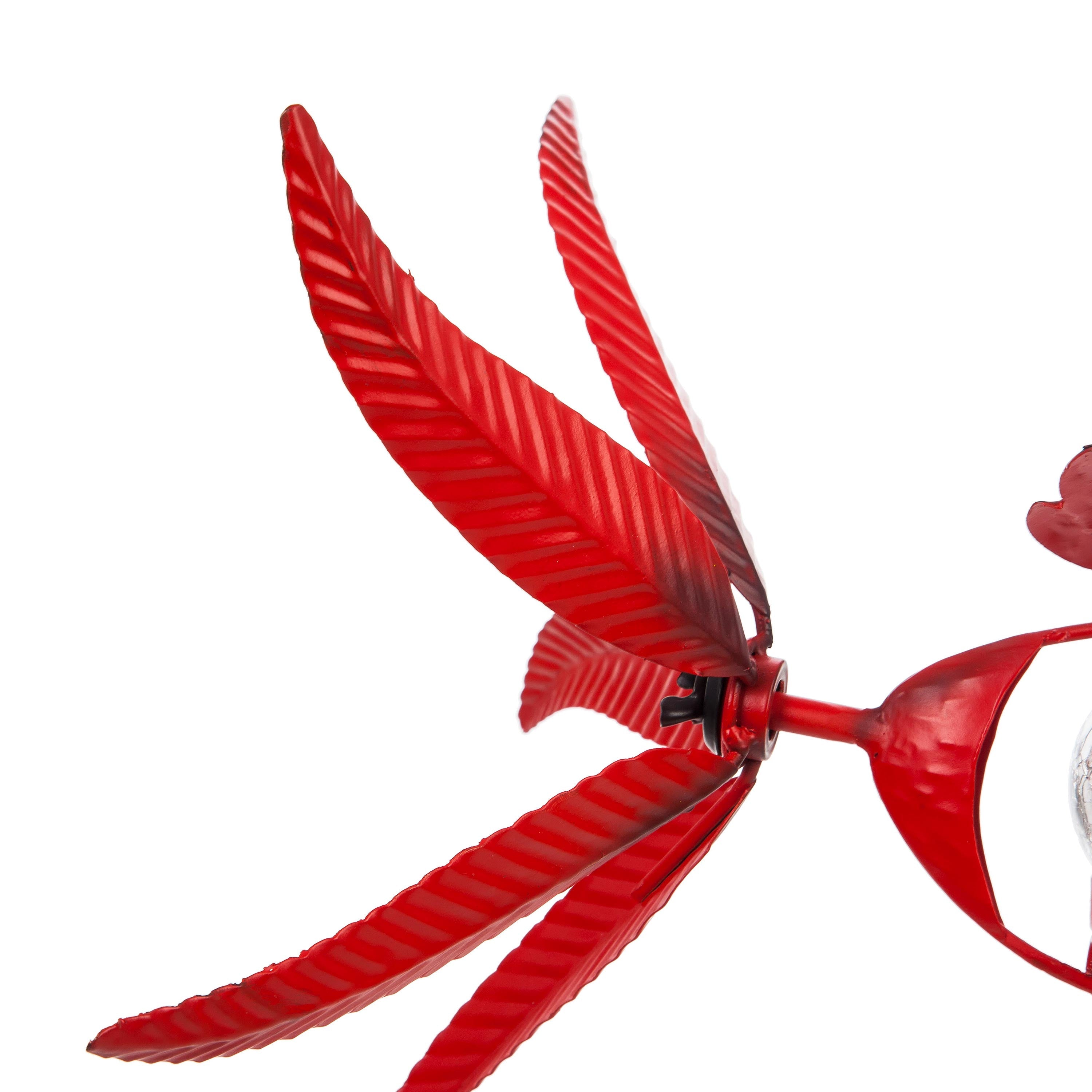 Memorial Mobile, Solar Cardinal Metal Wind Spinner with Glass Orb