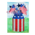 Patriotic Milk Jug Garden Linen Flag