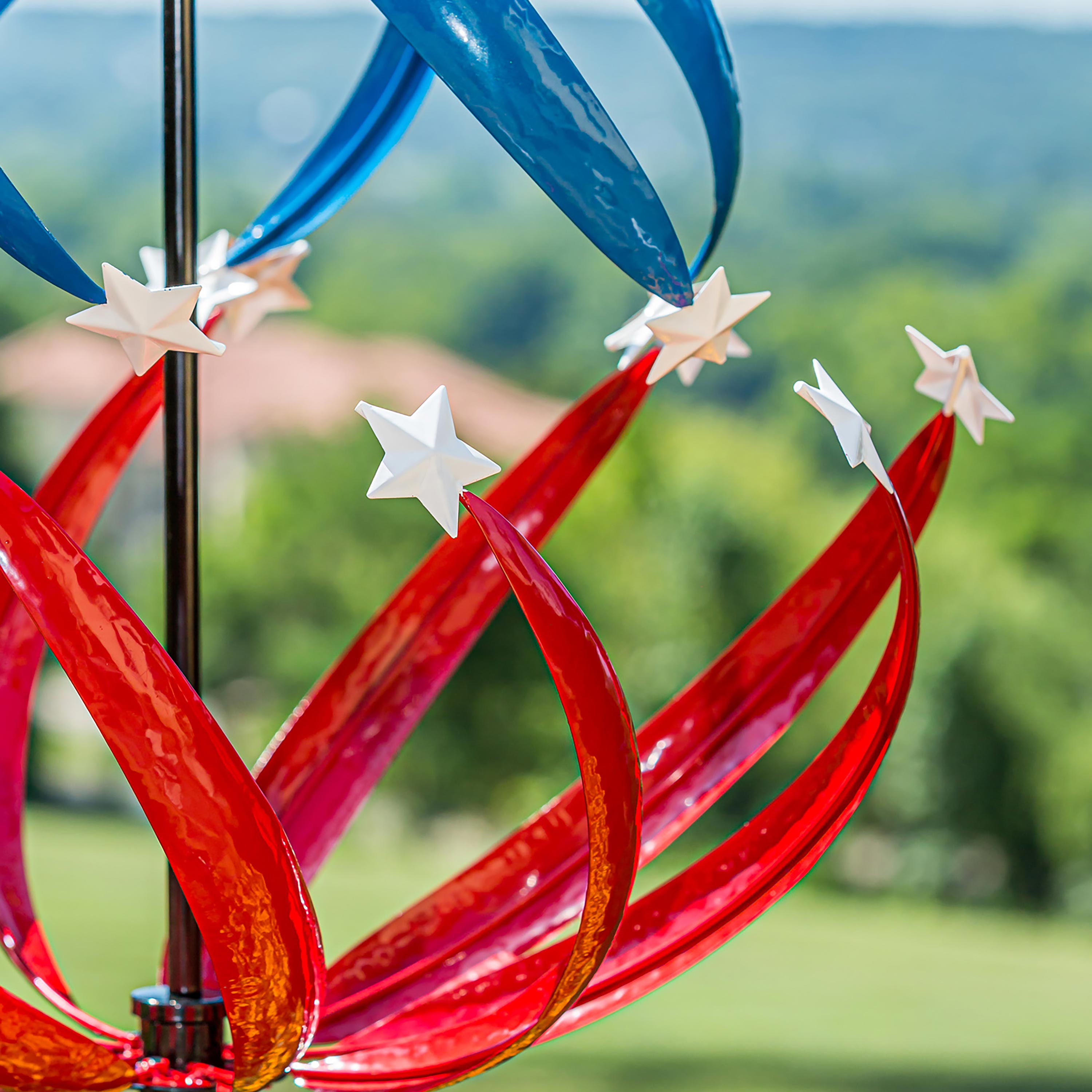 85"H Wind Spinner, Patriotic Stars