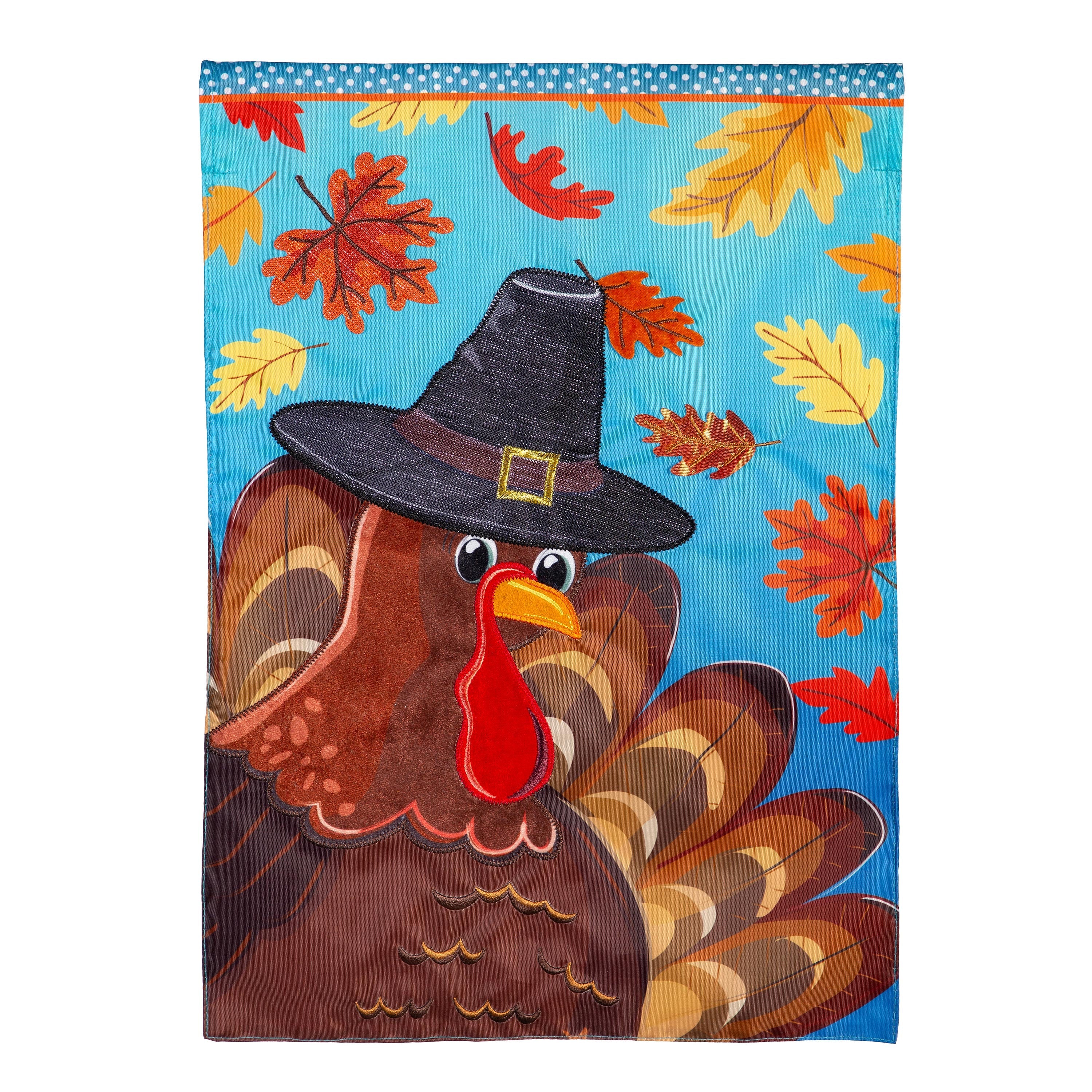 Turkey Time Applique House Flag