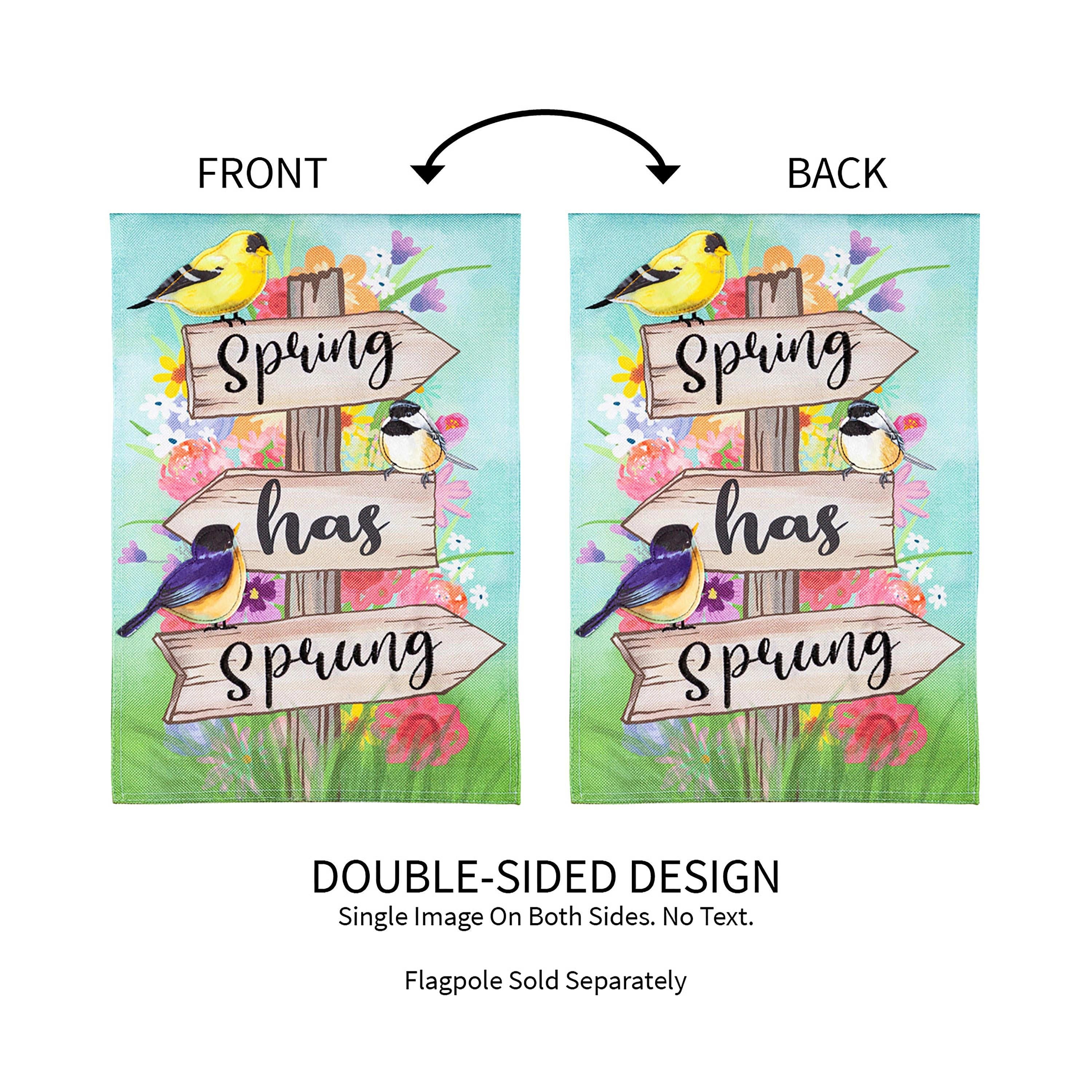 Spring Sign Burlap Garden Flag
