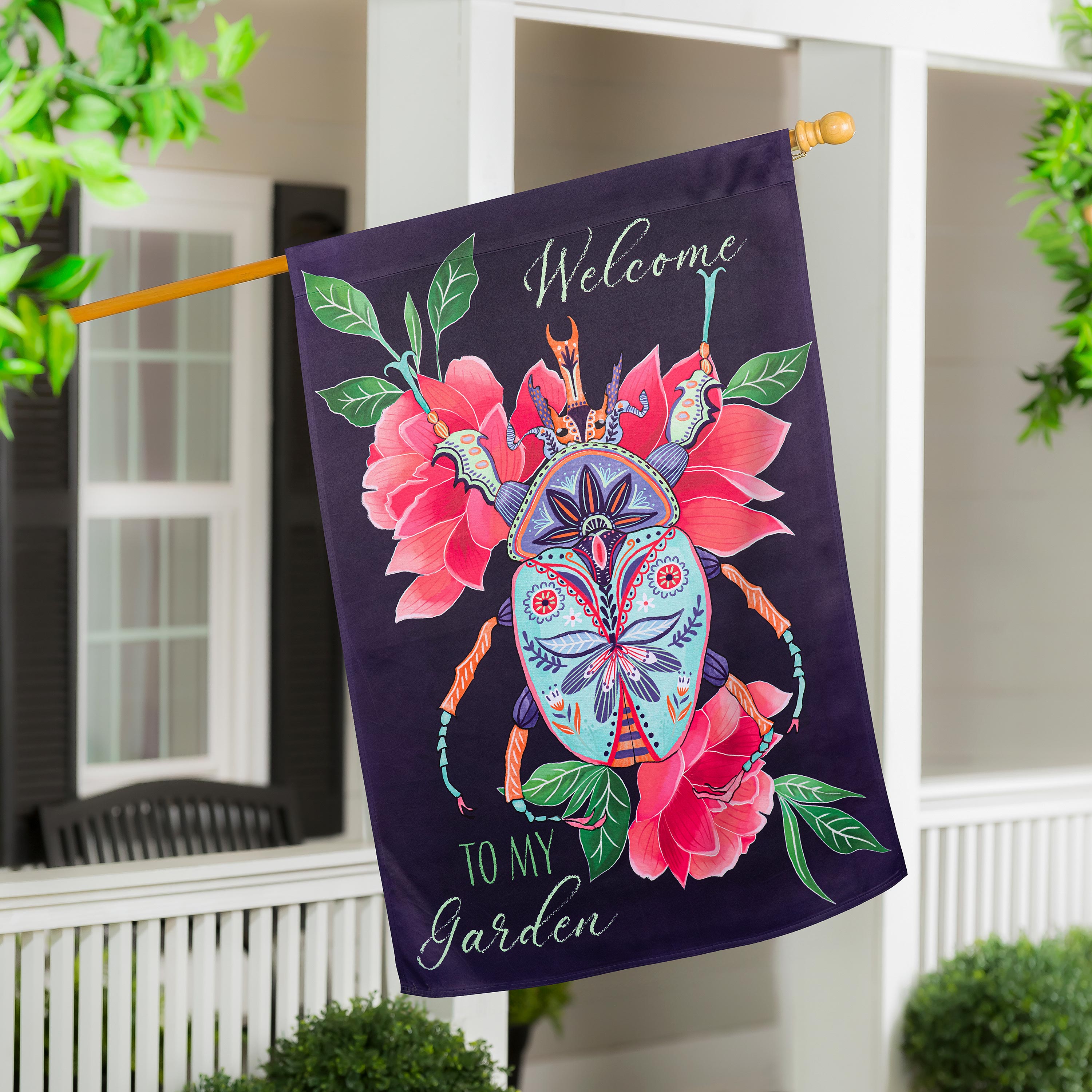 Intricate Beetle Suede House Flag