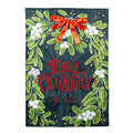 Merry Christmas Mistletoe Applique House Flag