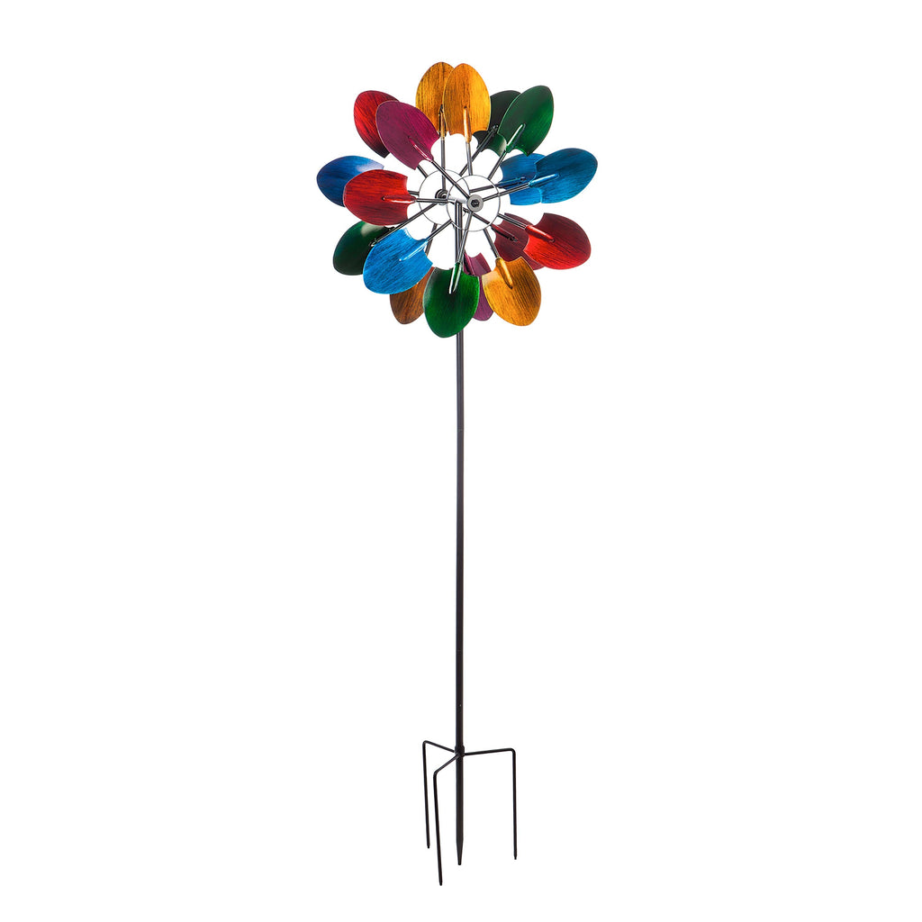 72"H Wind Spinner, Multicolored Shovels