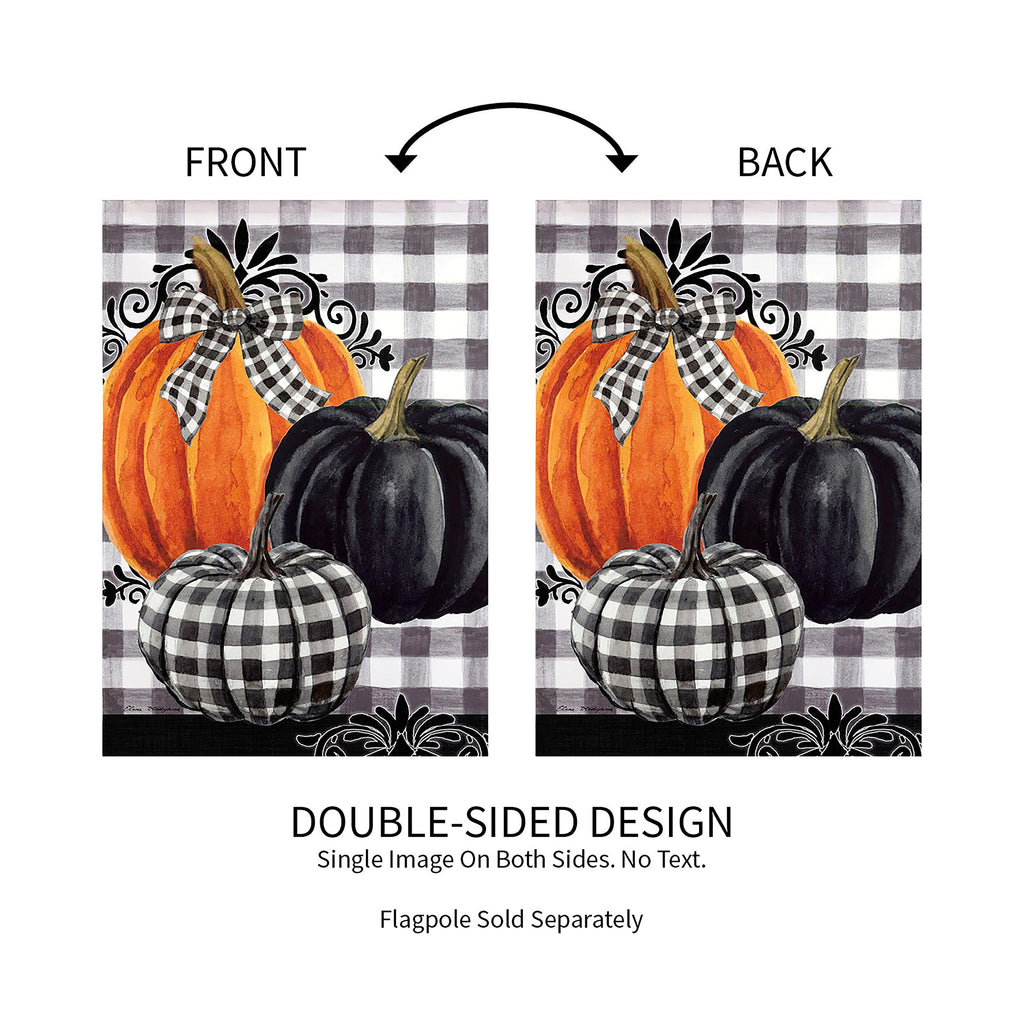 Pumpkin Check Garden Suede Flag