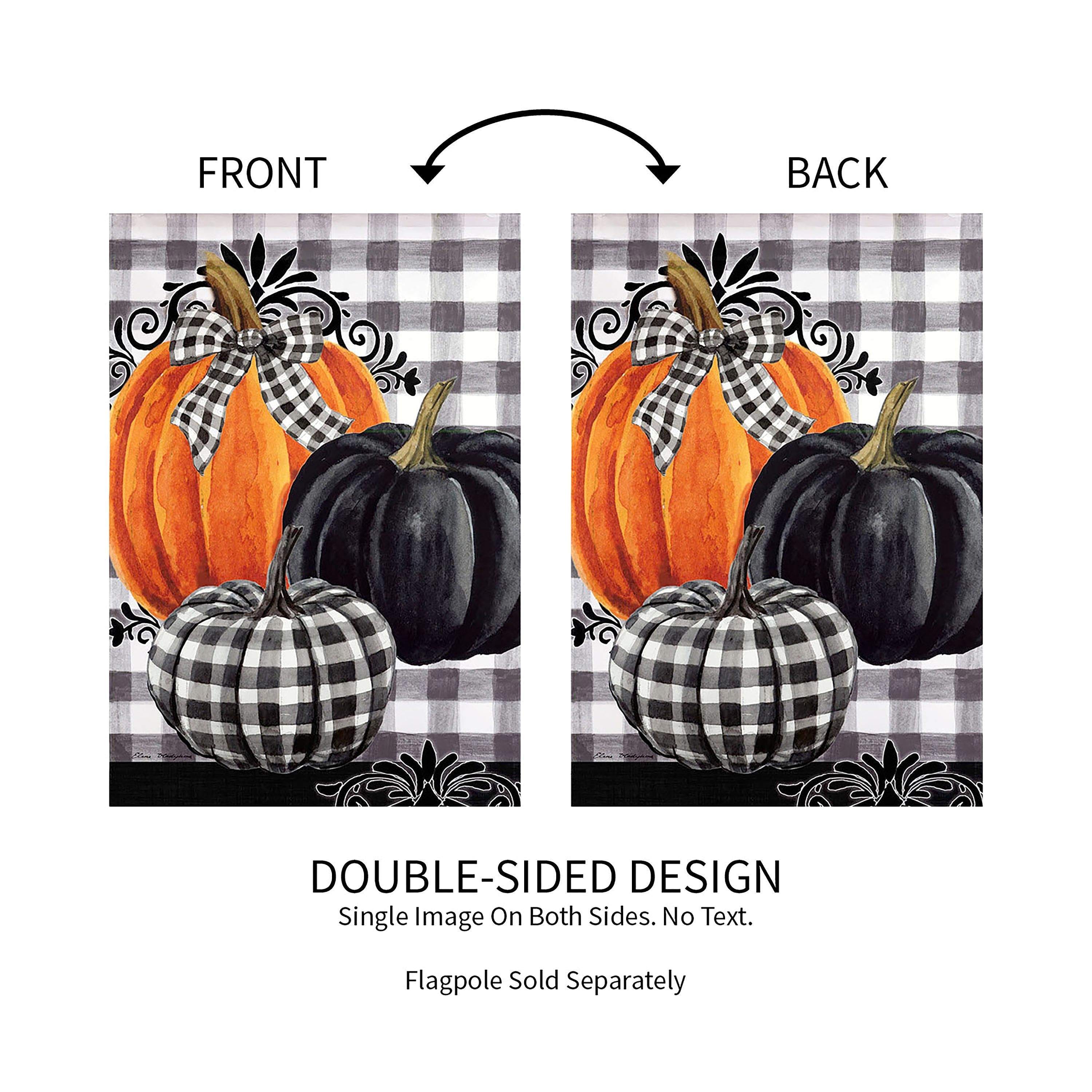 Pumpkin Check Garden Suede Flag
