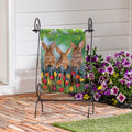 Whimsy Bunny Trio Suede Garden Flag
