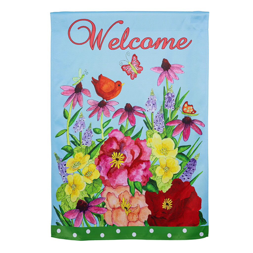 Spring Floral Suede House Flag