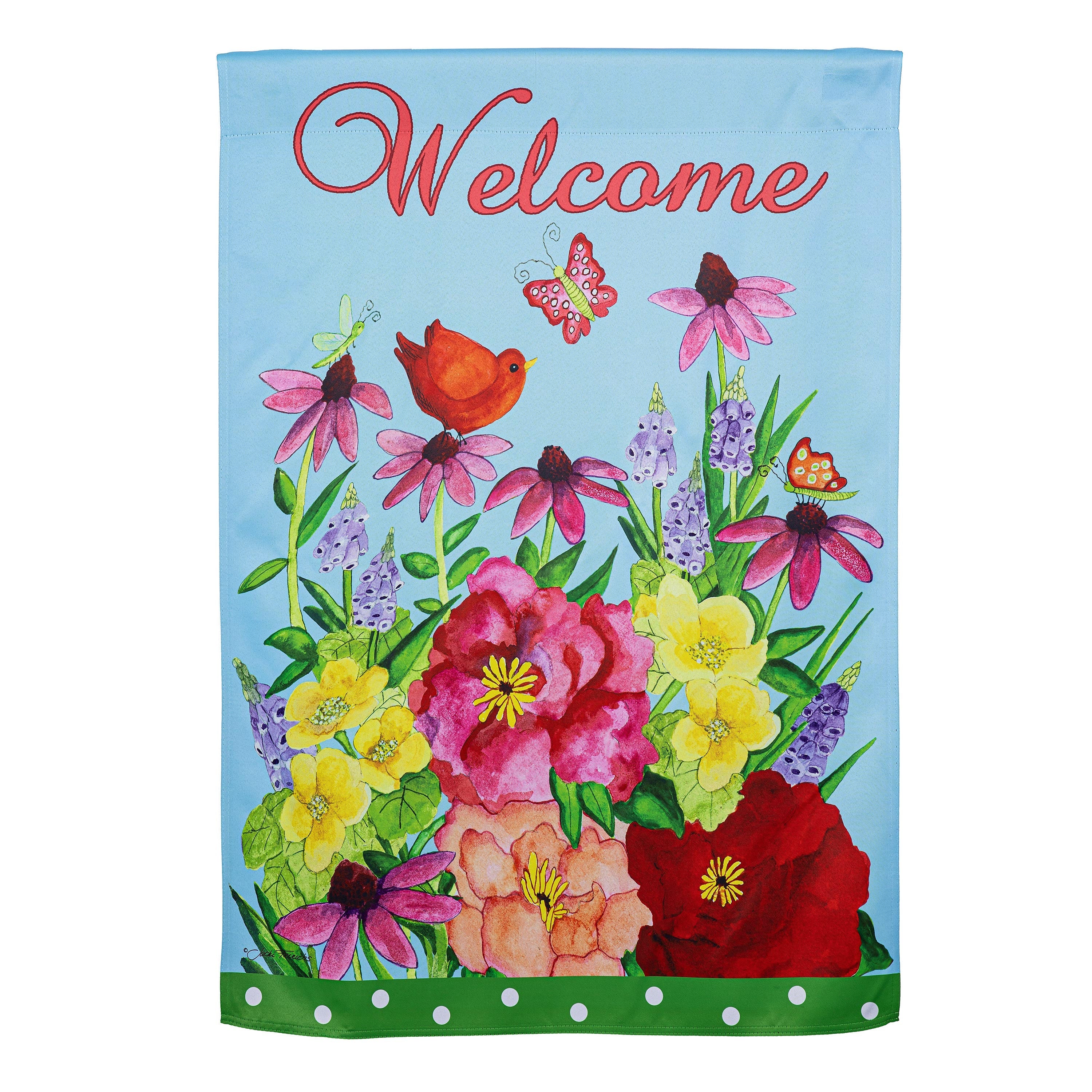 Spring Floral Suede House Flag
