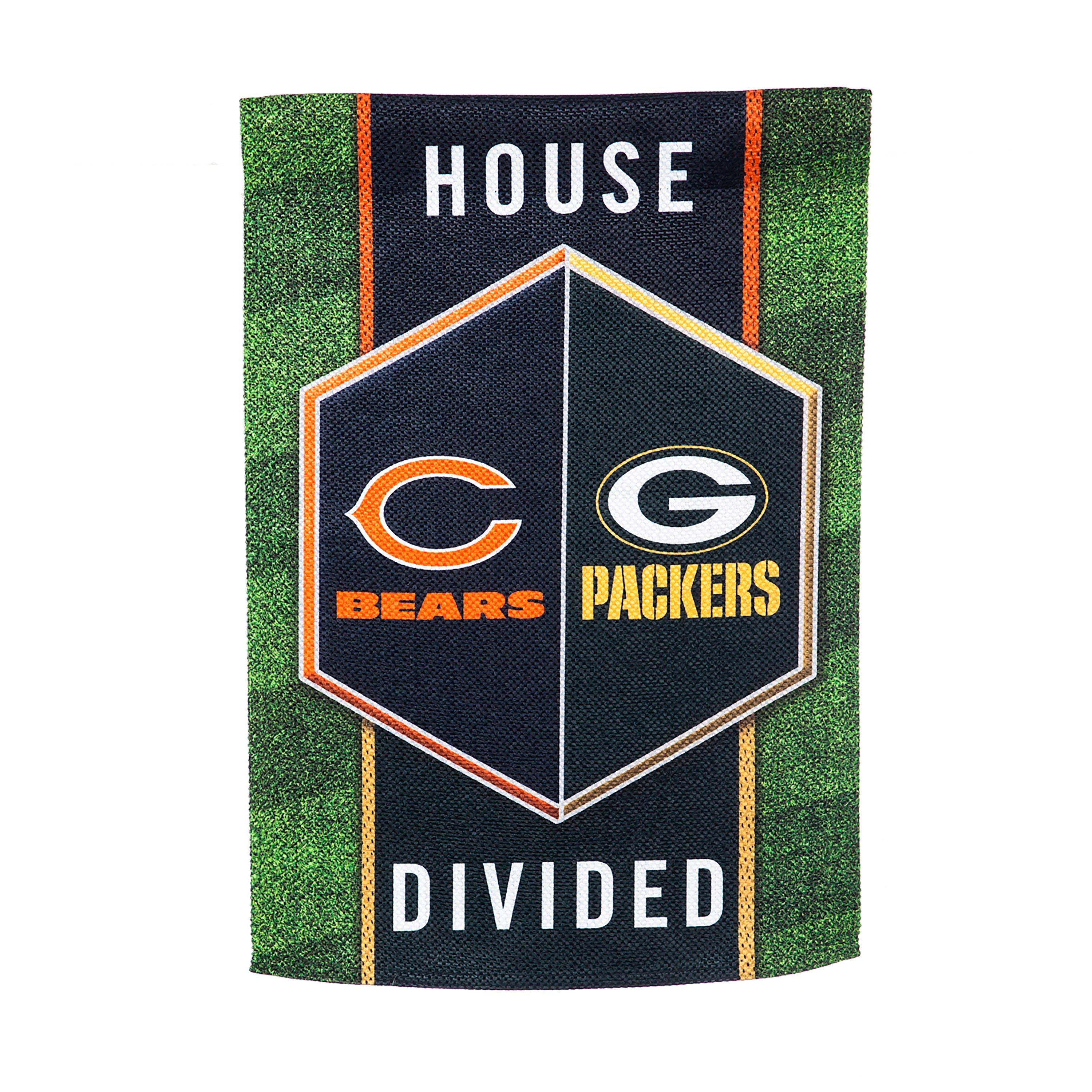 Green Bay Packers & Chicago Bears House Divided Suede Garden Flag