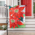 Elegant Poinsettia Suede Garden Flag