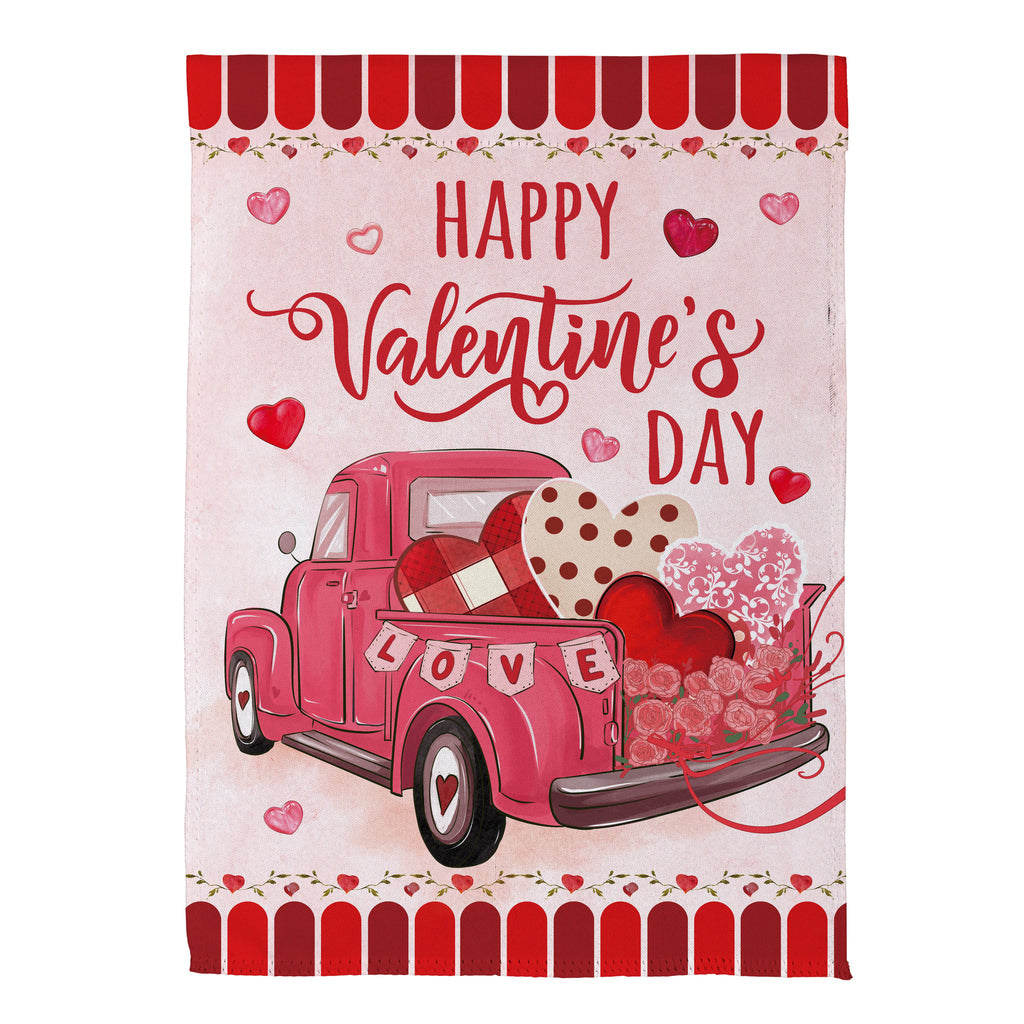 Truck Full Of Love Suede Garden Flag