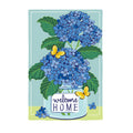 Welcome Home Hydrangeas Burlap House Flag