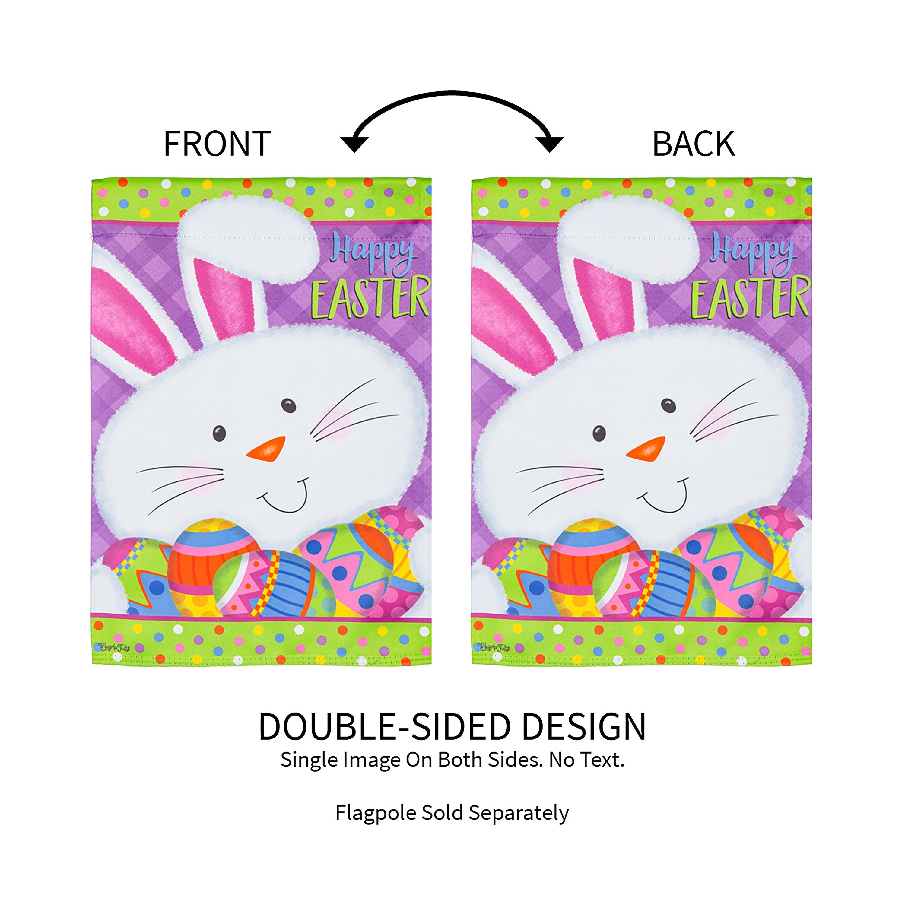 Easter Bunny Suede Garden Flag