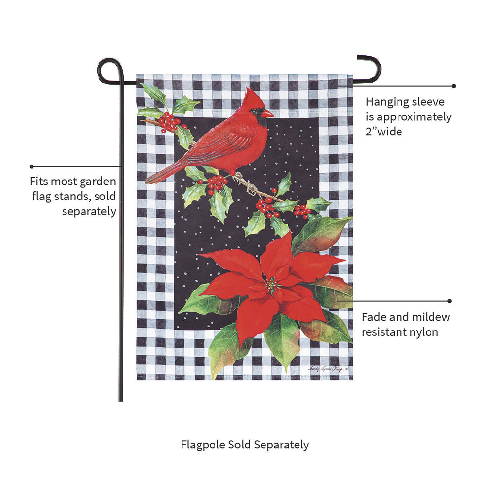 Cardinal & Holly Garden Suede Flag