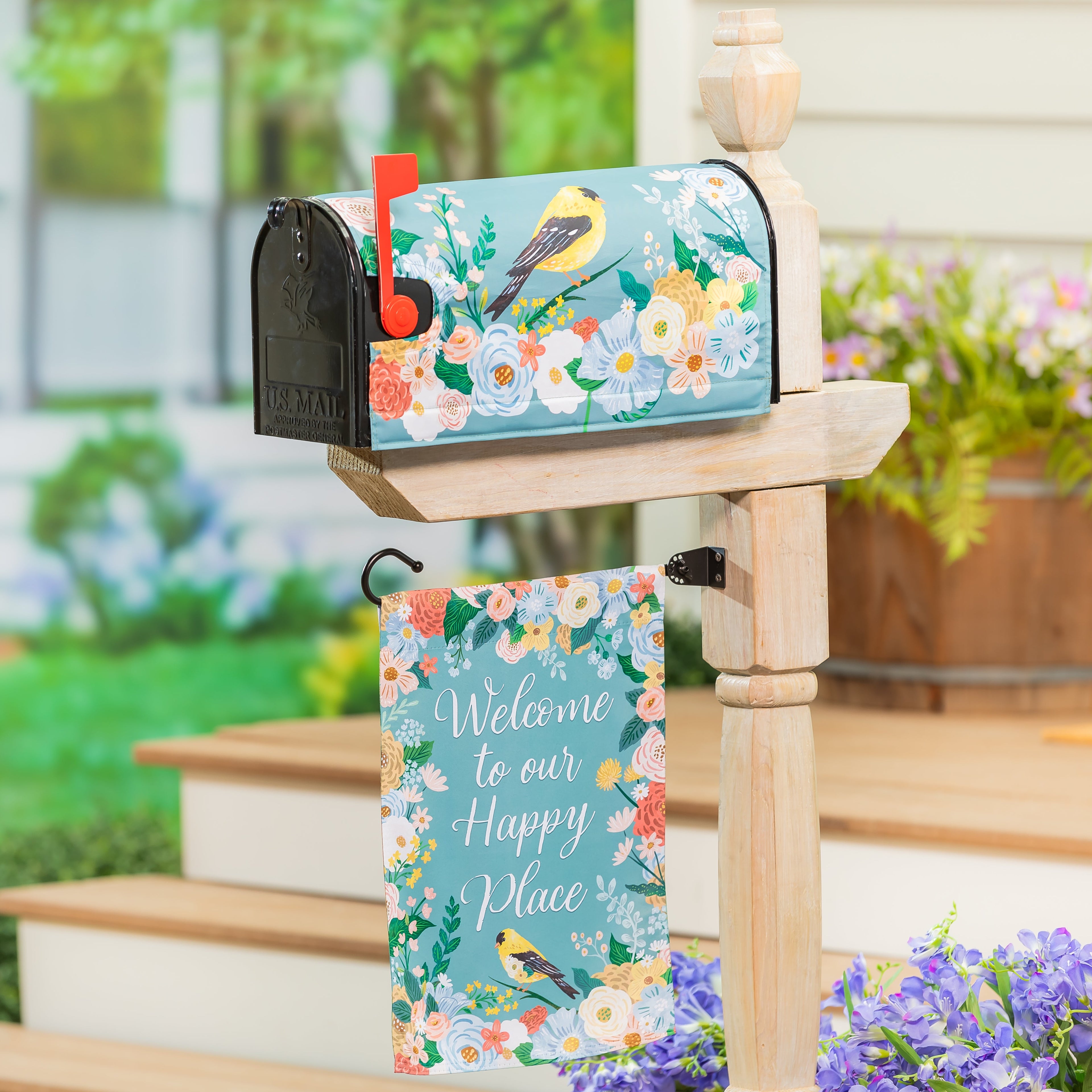 Cottage Garden Sentimental Suede Garden Flag