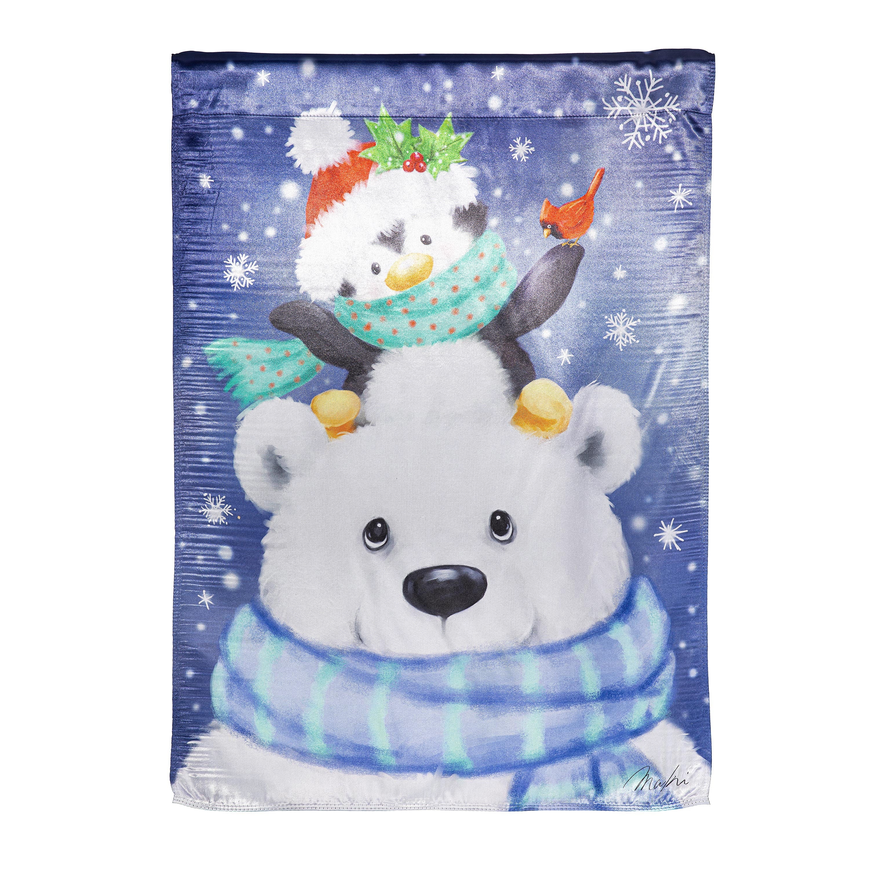 Polar Bear and Friends Lustre House Flag