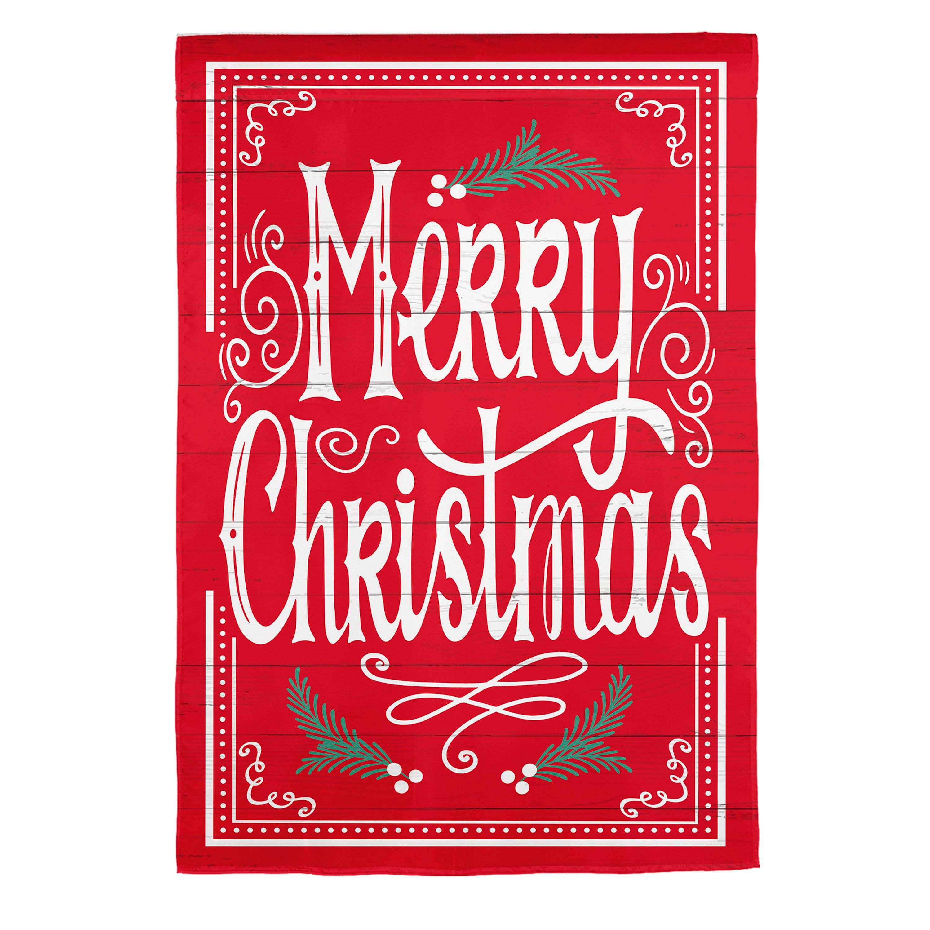 Quaint Merry Christmas Sign Burlap House Flag