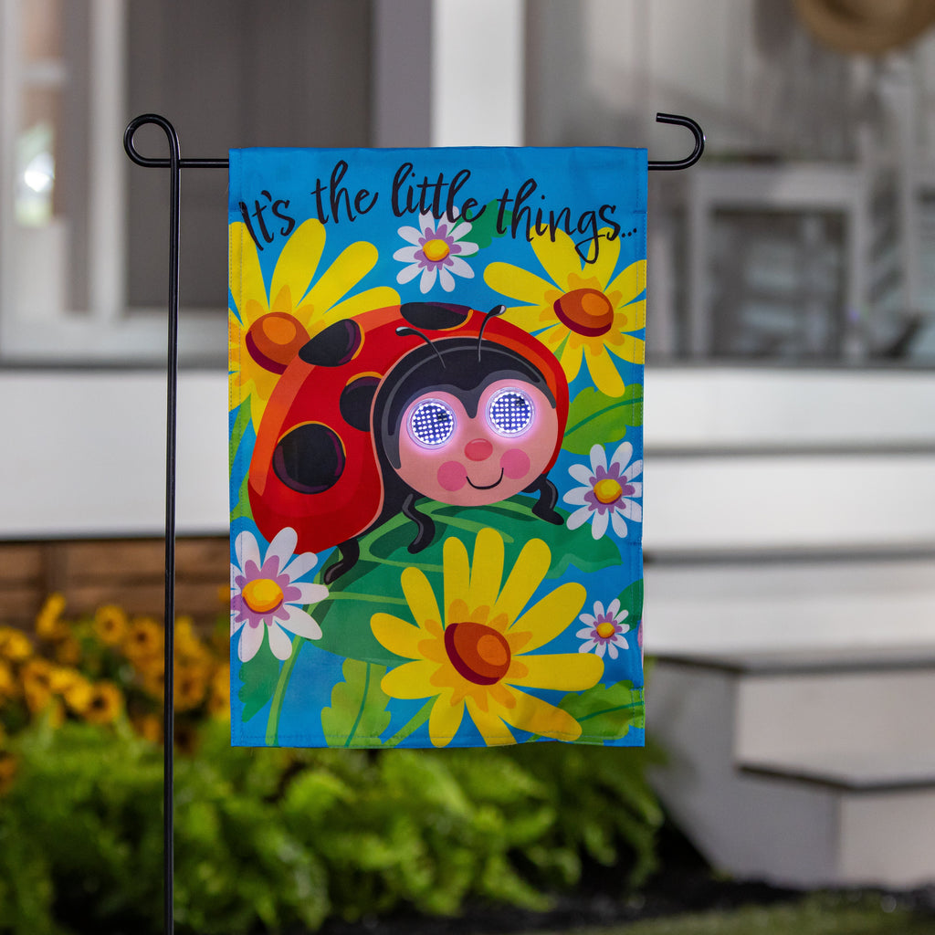 Animated Little Things Applique Lighted Garden Flag