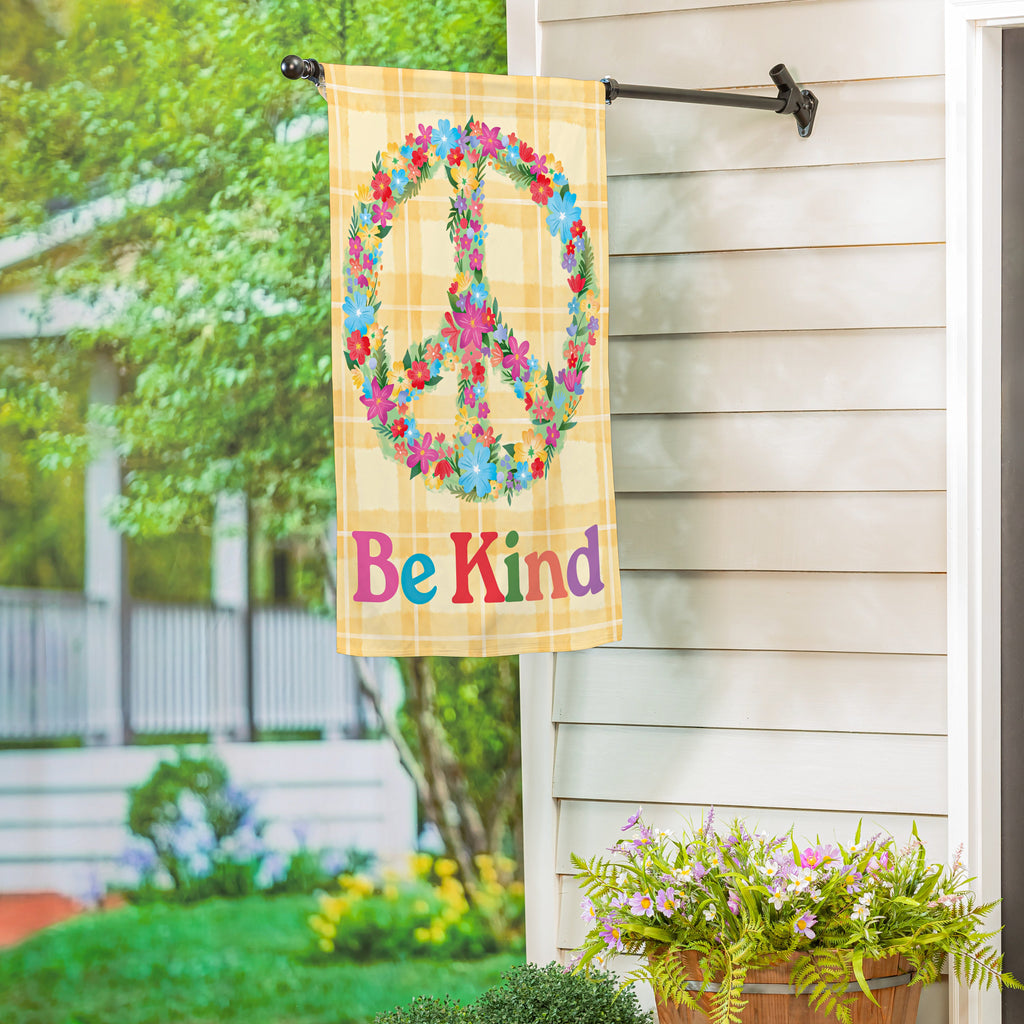 Floral Be Kind Suede House Flag