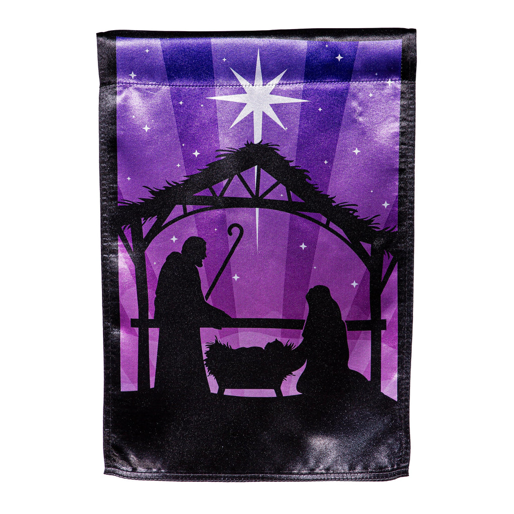 Nativity Reversible Lustre Garden Flag
