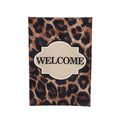 Suede Garden Flag,Animal Print Welcome
