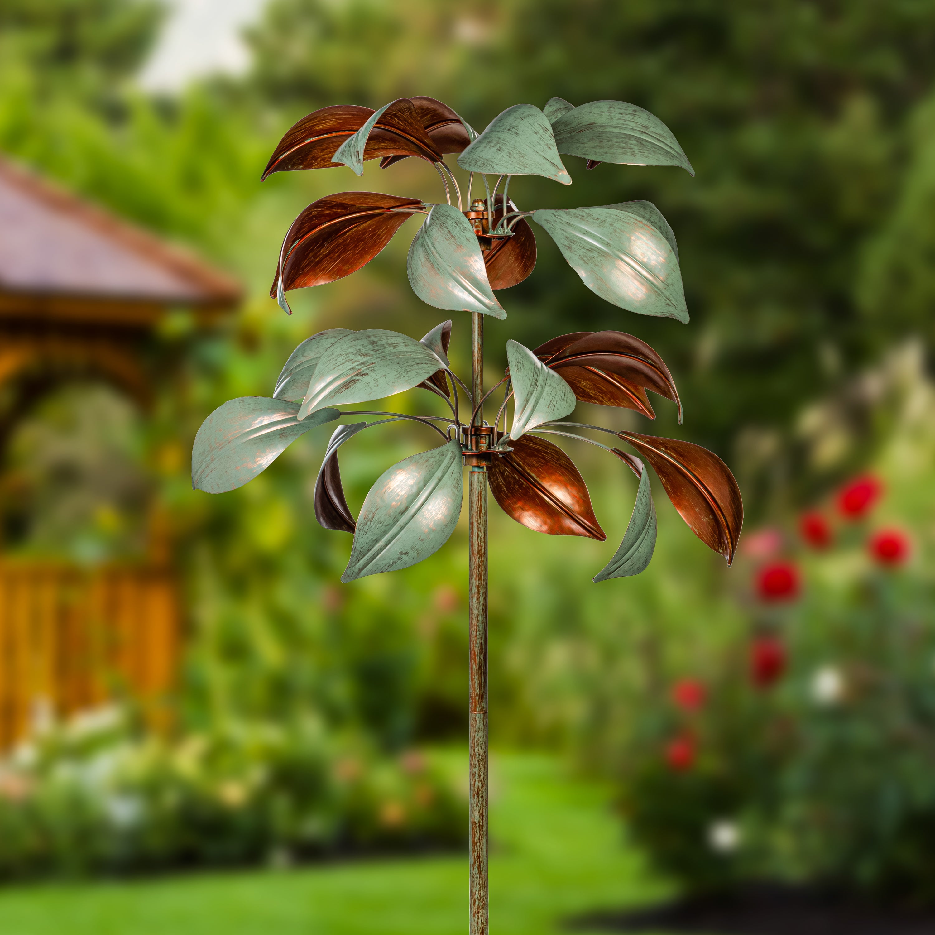 VivaStyle Wind Spinner, Verdigris & Copper Leaf, 96"H