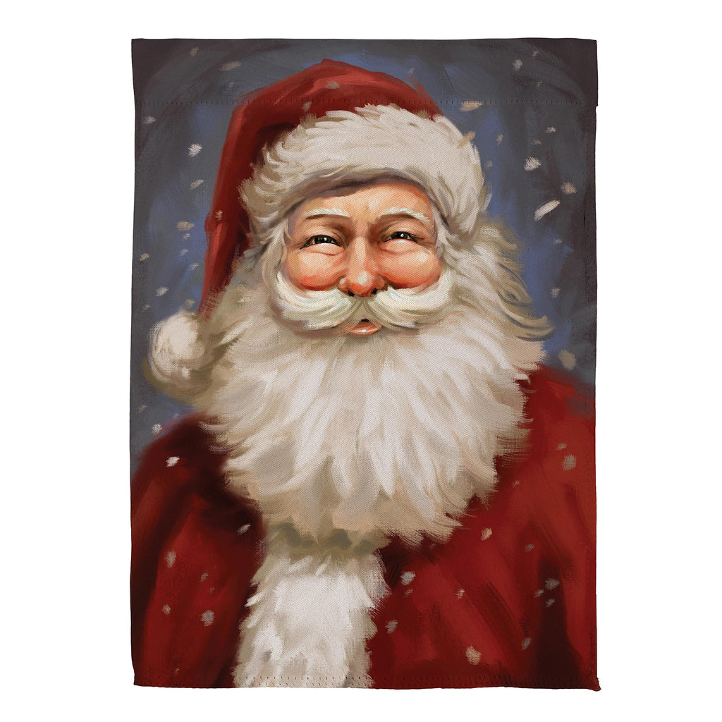 Joyful Santa Suede Garden Flag