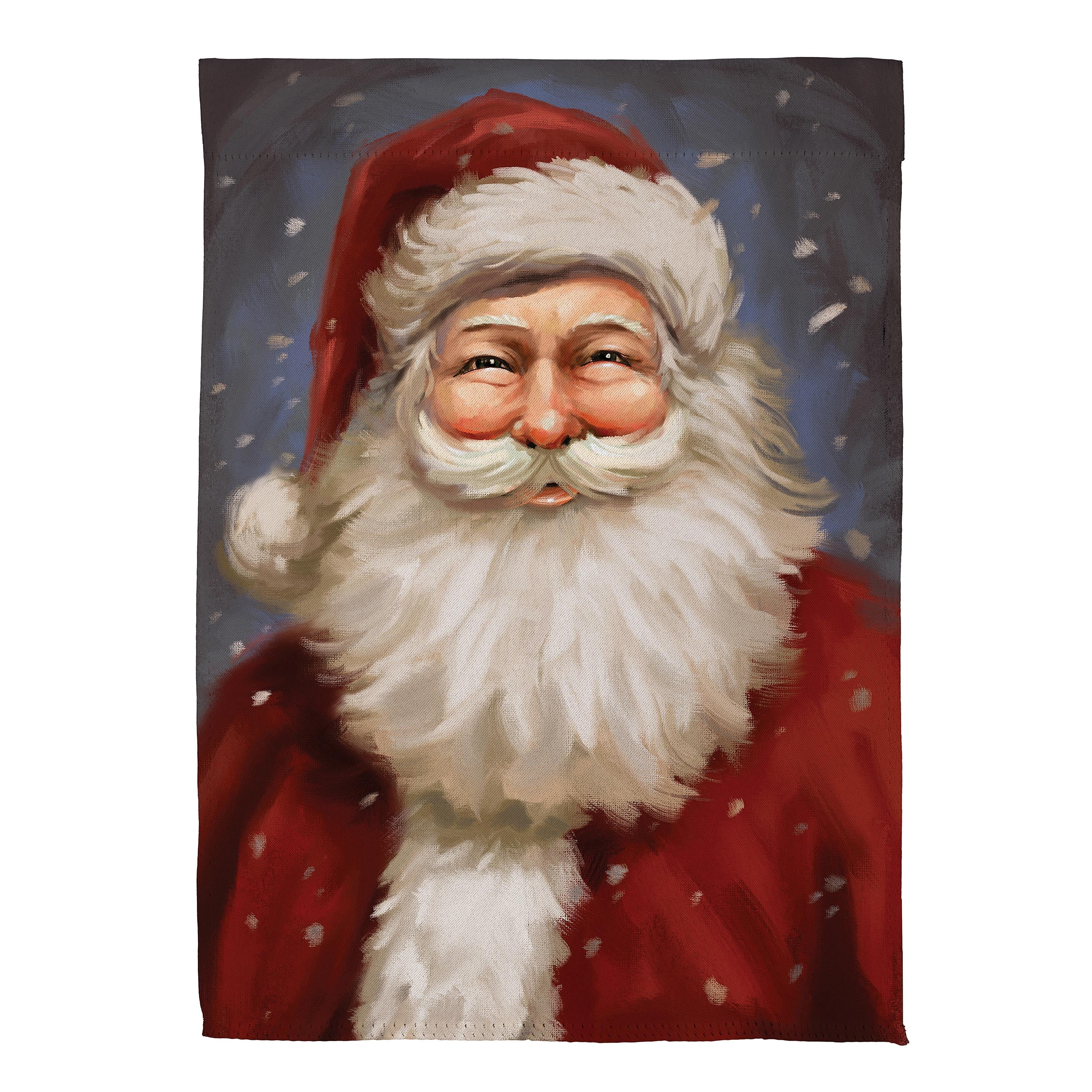 Joyful Santa Suede Garden Flag