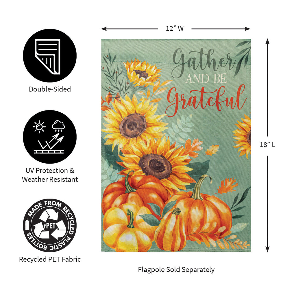 Grateful Gatherings Suede Garden Flag