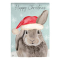 Merry Christmas Bunny Burlap House Flag