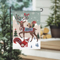 Woodland Creatures Burlap Garden Flag