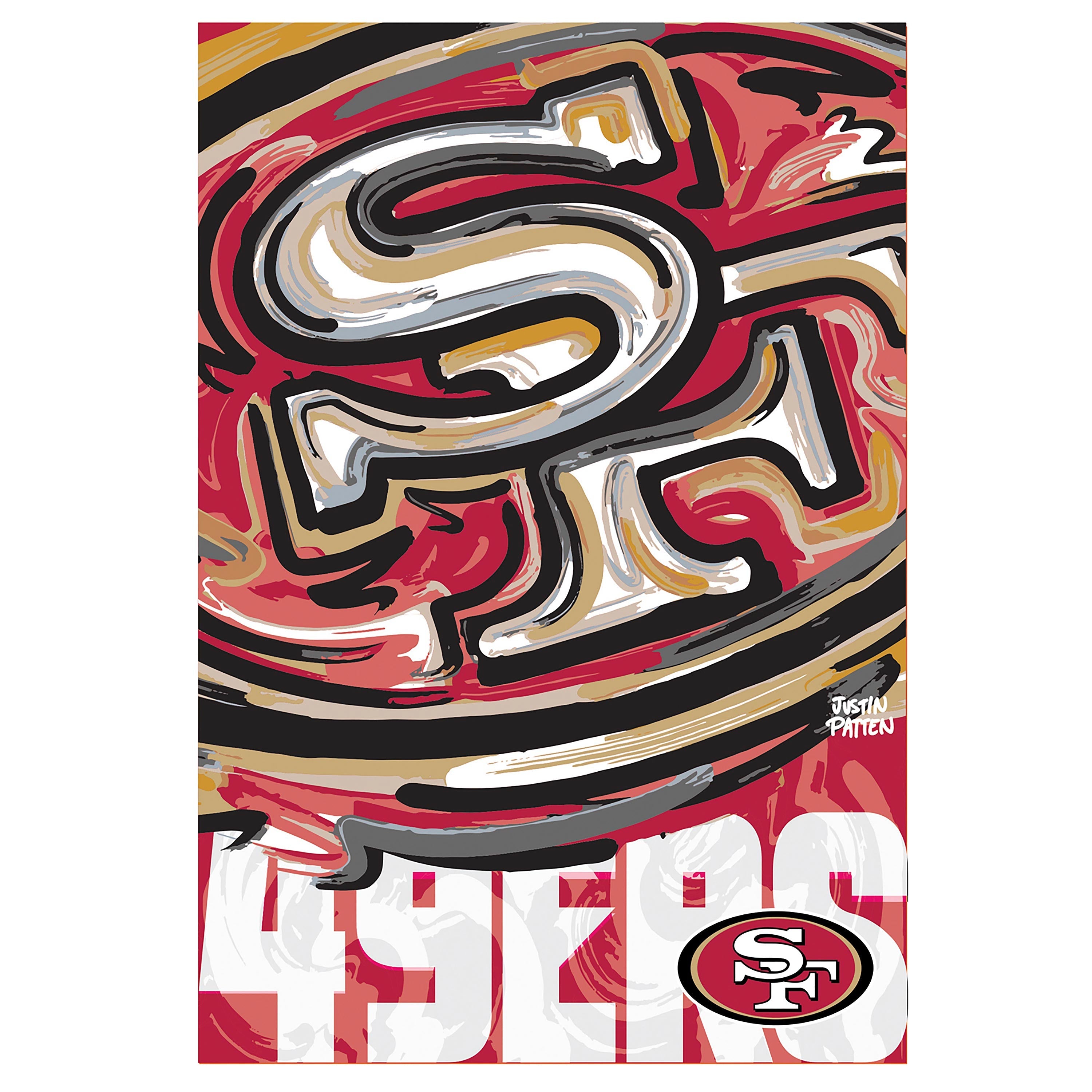San Francisco 49ers, Suede REG, Justin Patten Logo