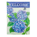 Welcome Garden Hydrangeas Suede House Flag