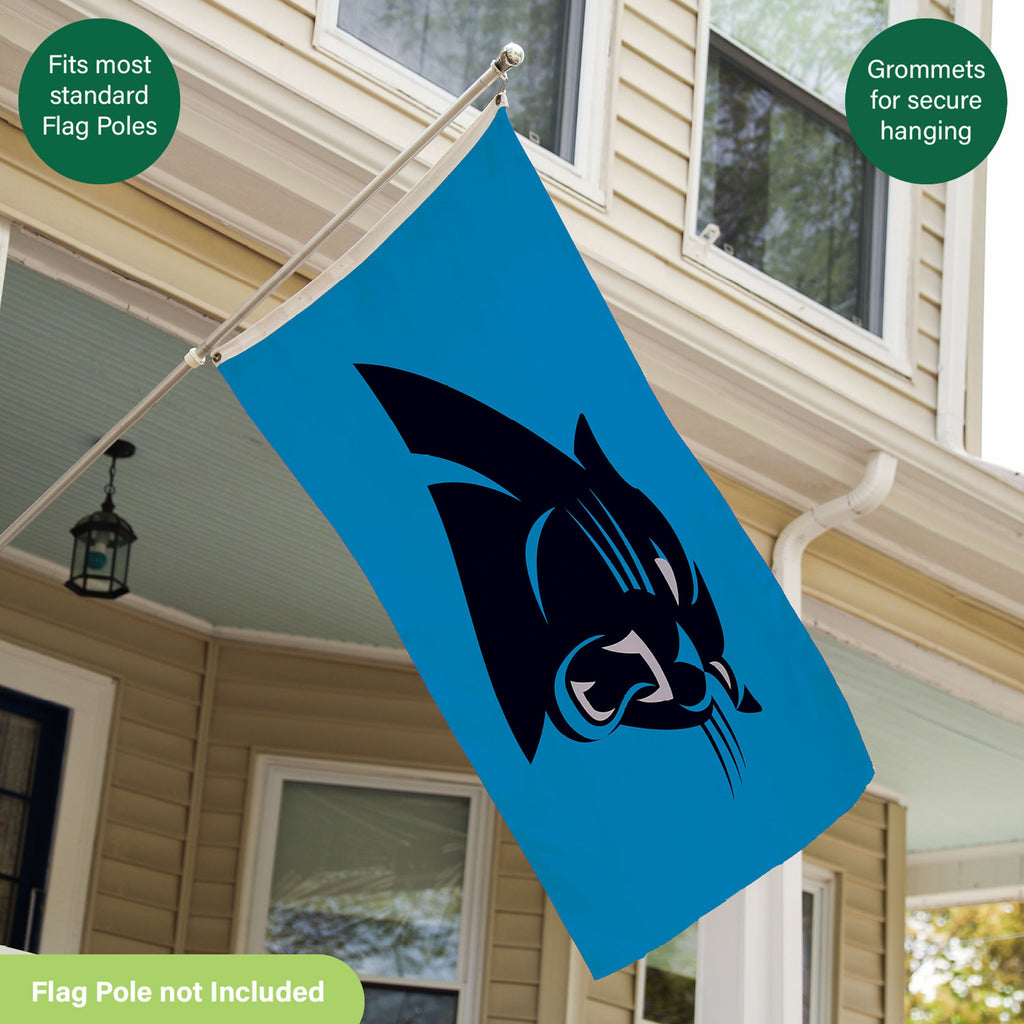 Carolina Panthers Single Sided Flag w/ 2 Grommets, 3'x5'