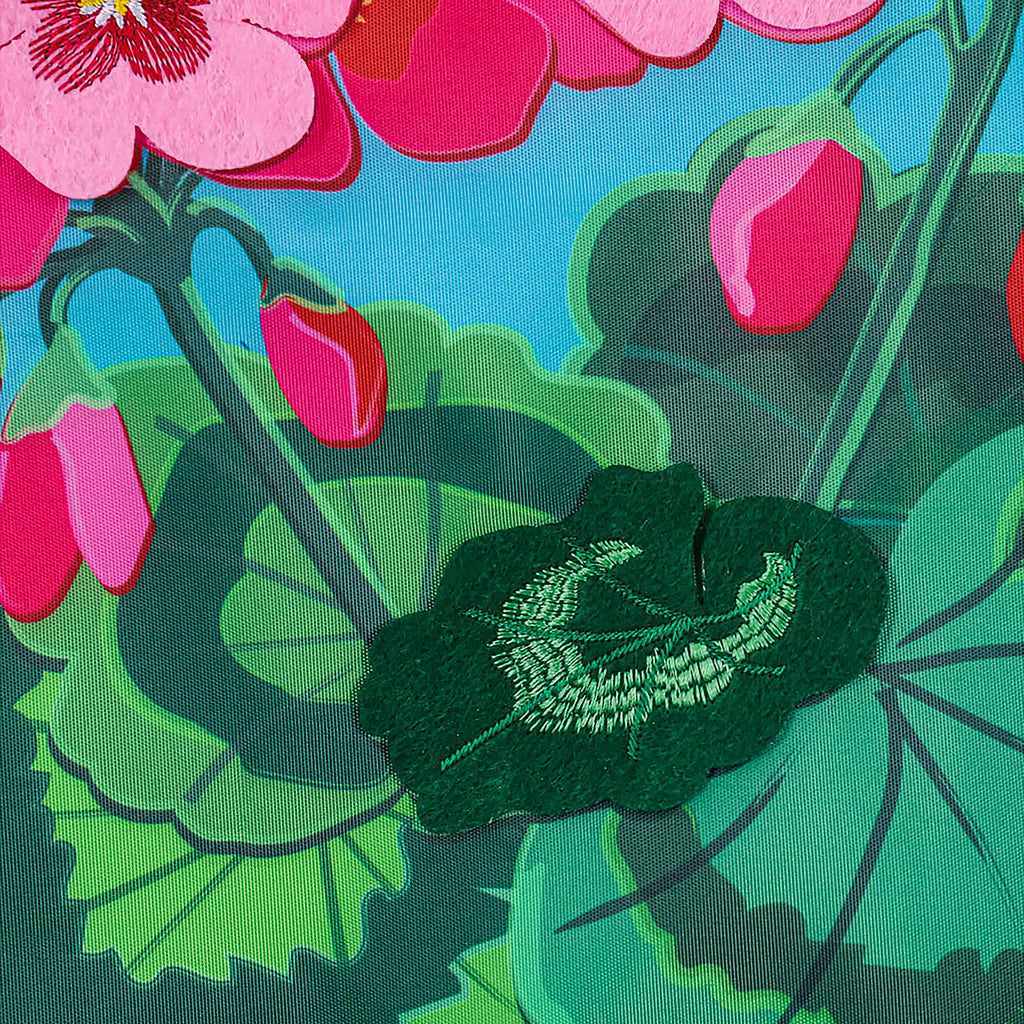Spring Geraniums Garden Applique Flag