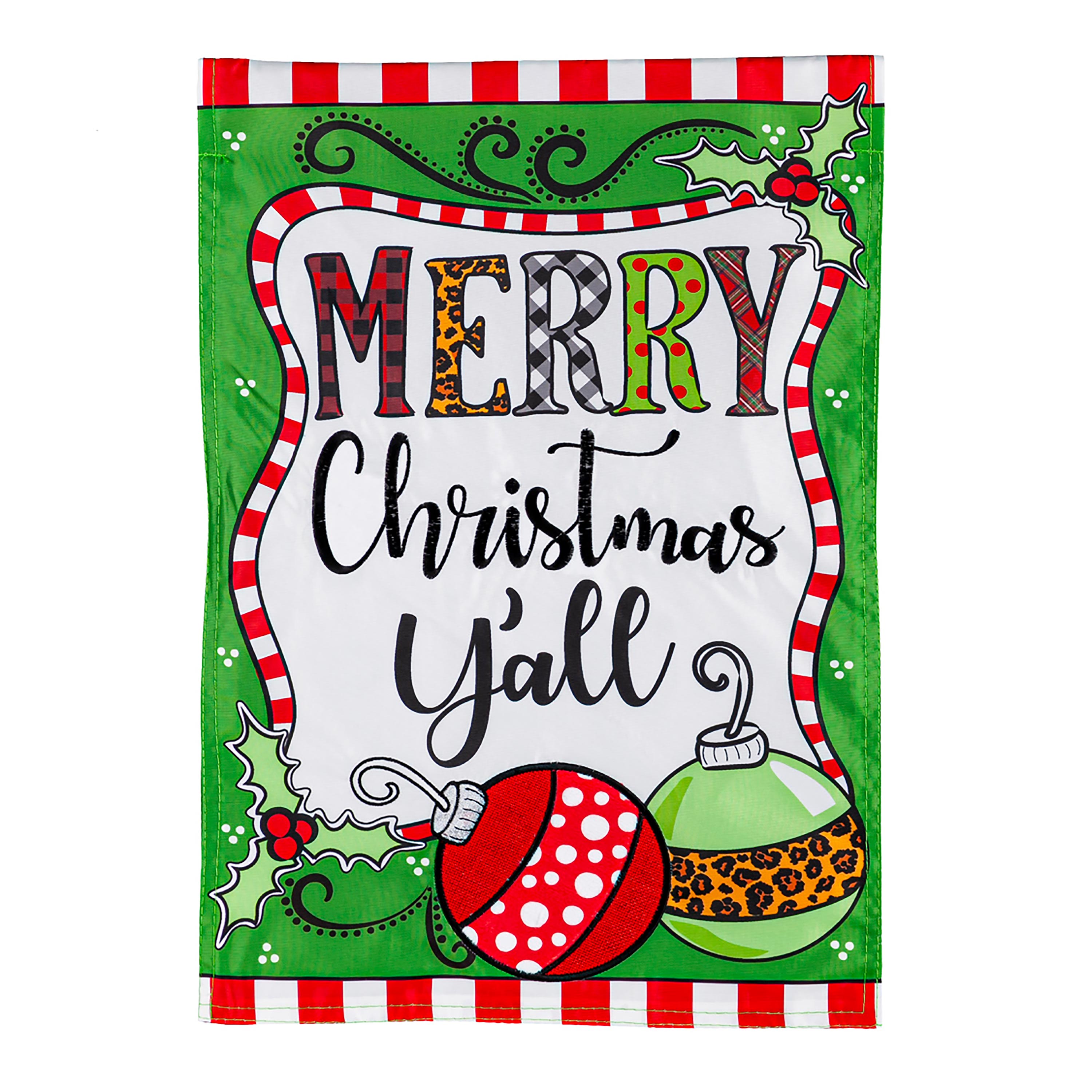 Merry Christmas Y'all Applique Garden Flag