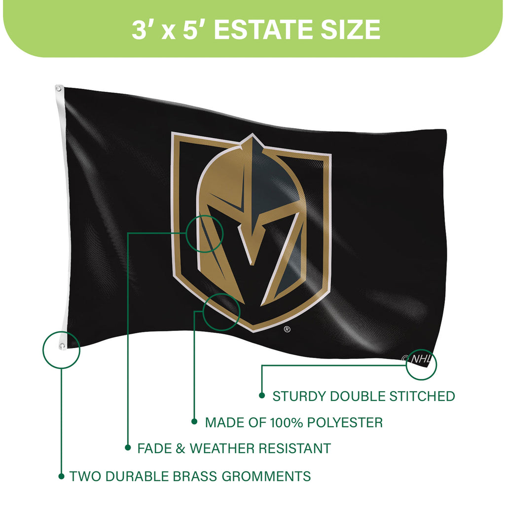 3'x5' Single Sided Flag w/ 2 Grommets, Vegas Golden Knights