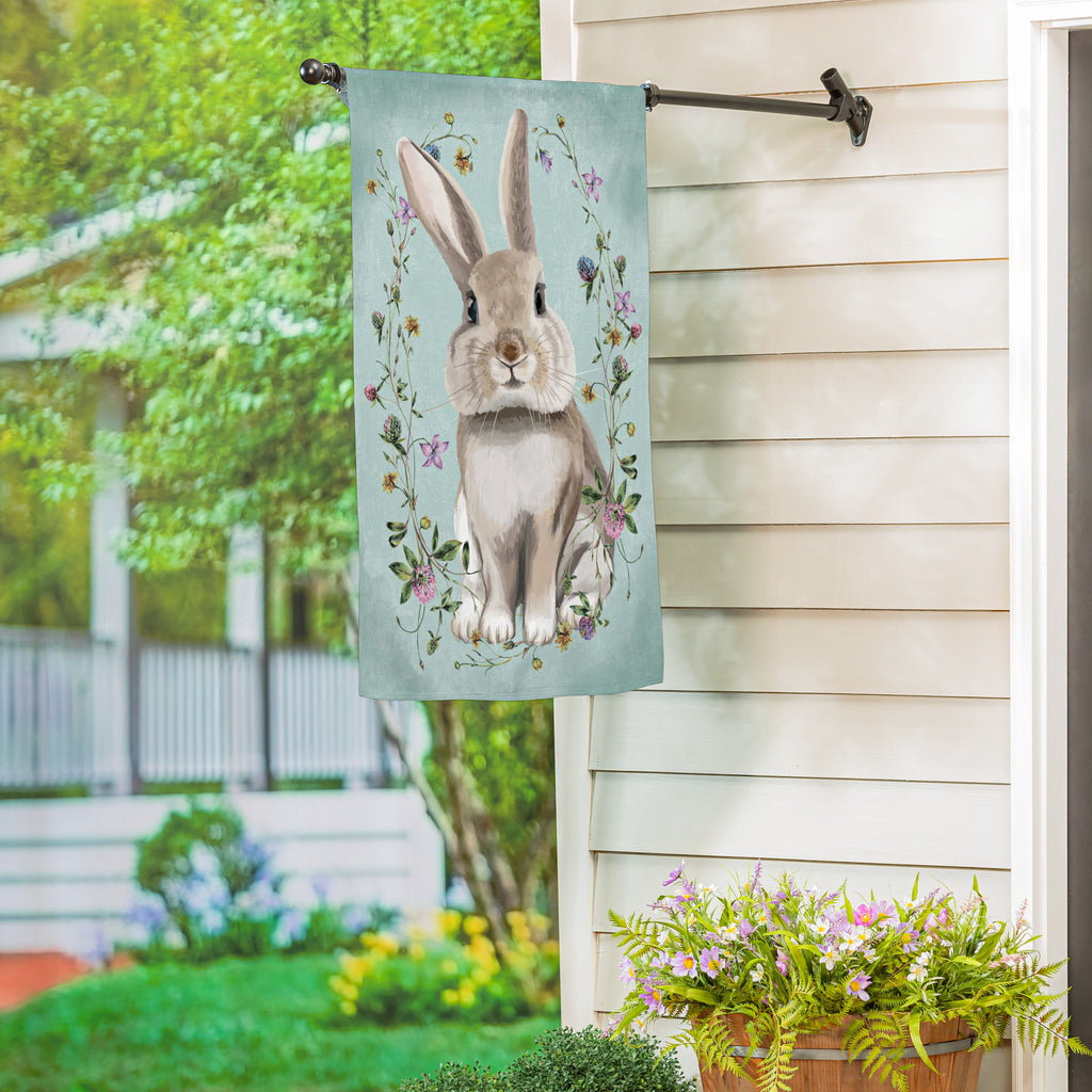 Vintage Floral Hare Suede House Flag