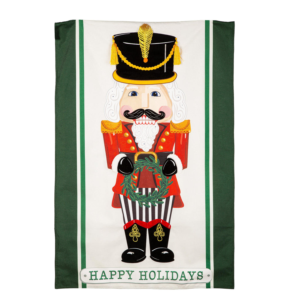 Nutcracker Suite Estate Size Embellished Burlap Flag