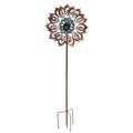 75"H Solar Wind Spinner, Copper and Verdigris Bloom