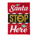 Classic Santa Stop Here Garden Applique Flag