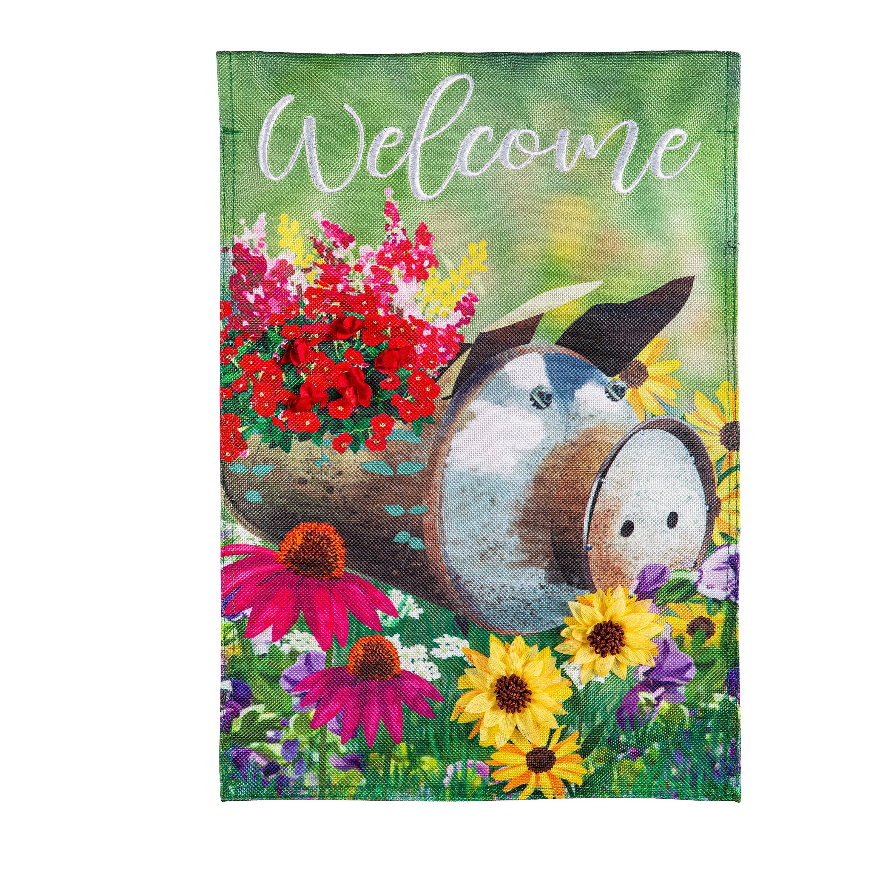 Piggy Planter Burlap Garden Flag