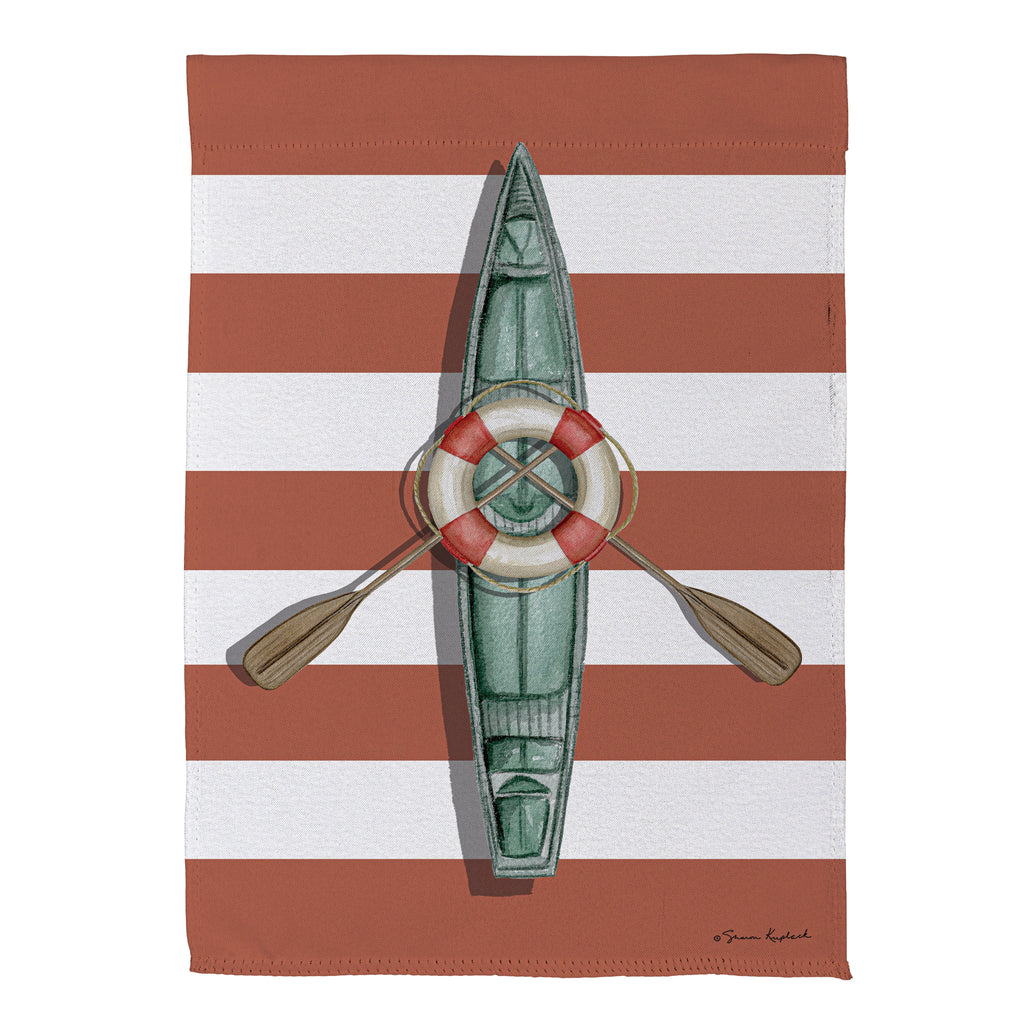 Oars & Canoe Front Back Suede House Flag