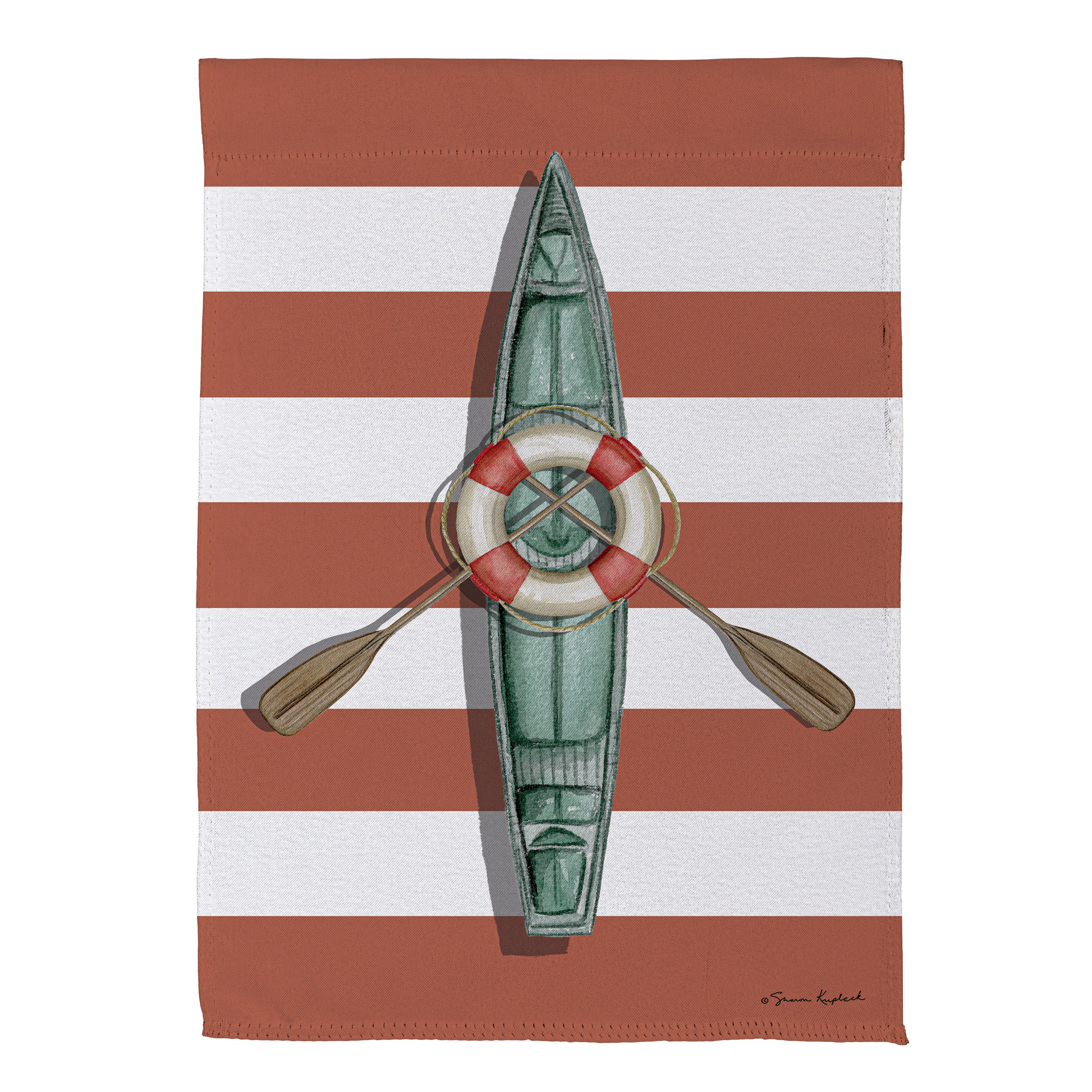 Oars & Canoe Front Back Suede House Flag